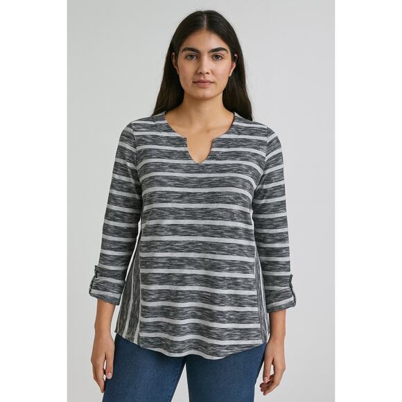 Anthropologie Striped Tie Back Long Sleeve Top Small Boho Casual Fall Timeless - Picture 1 of 7